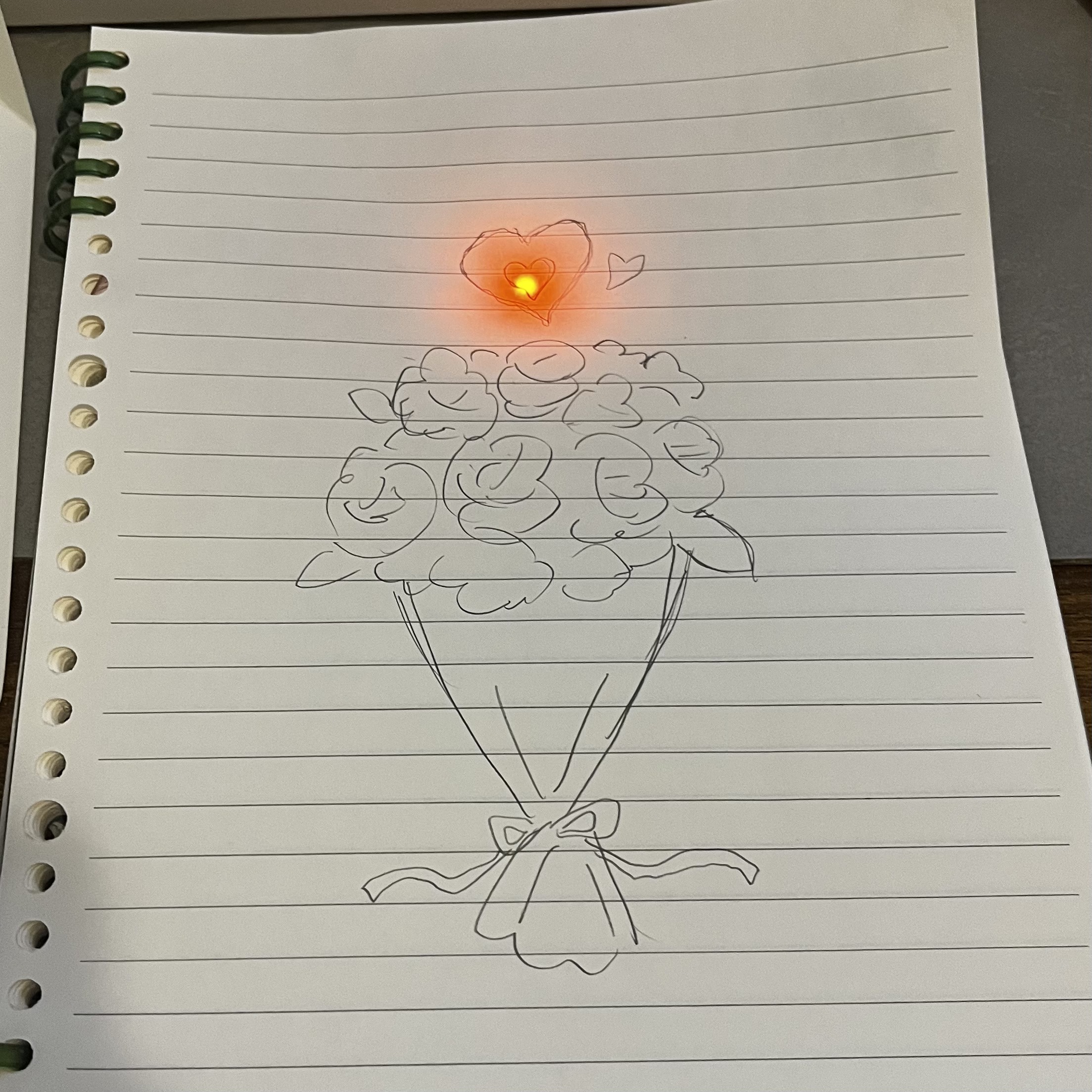 Back to the bouquet page. Now the heart is light up, I think this could be used for Valentine's Day cards and such.