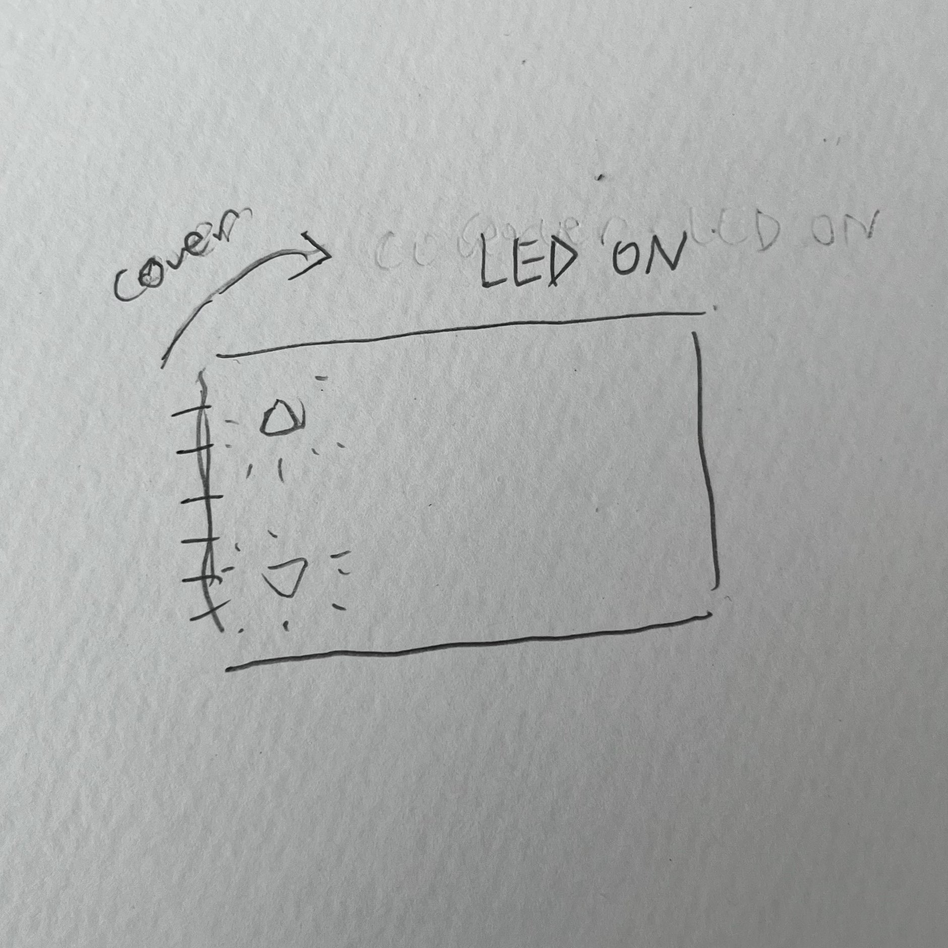 The LED on the back lights up