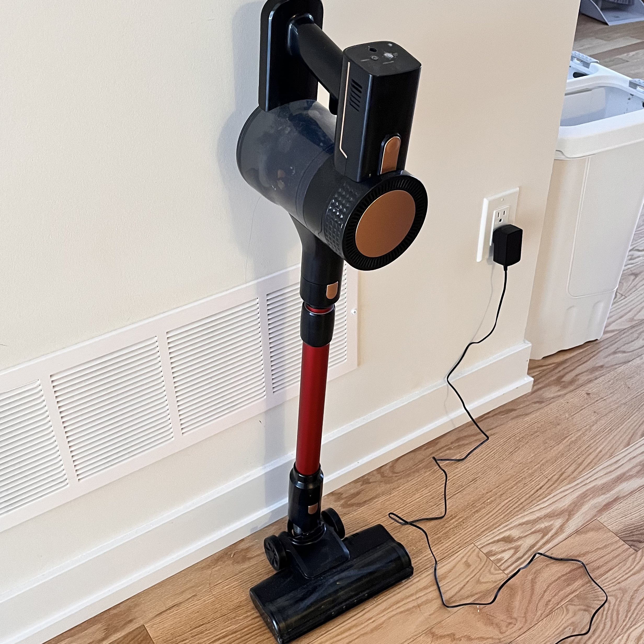 The sound of a working vaccuum.