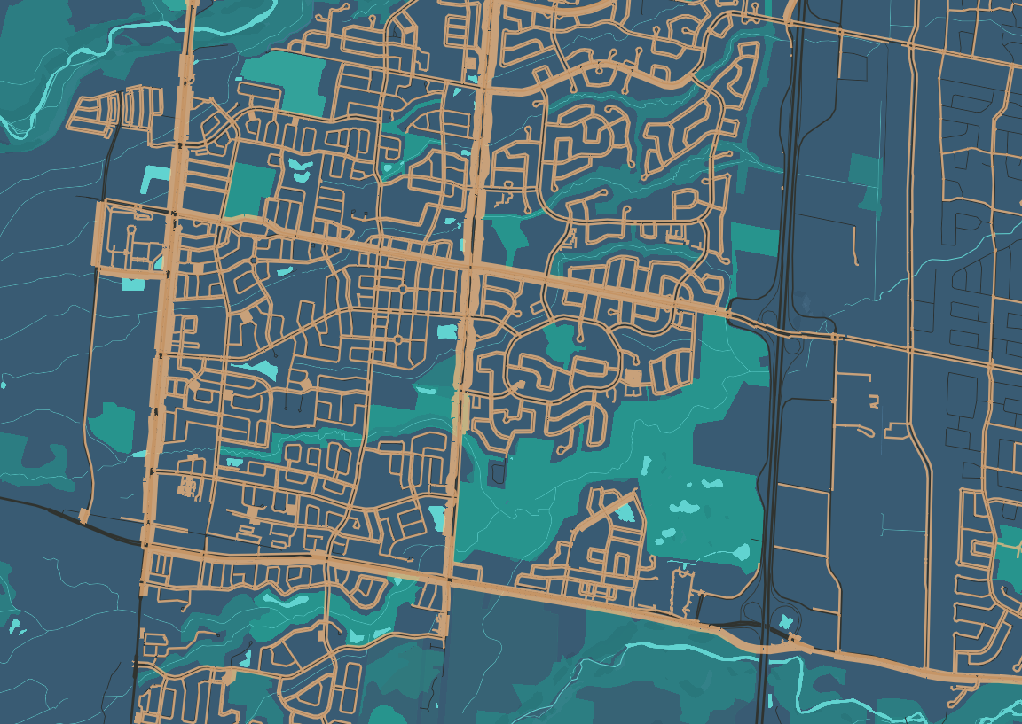 Bivariate data exploration - sidewalks in Oakville, data from Town of Oakville Open Data Portal