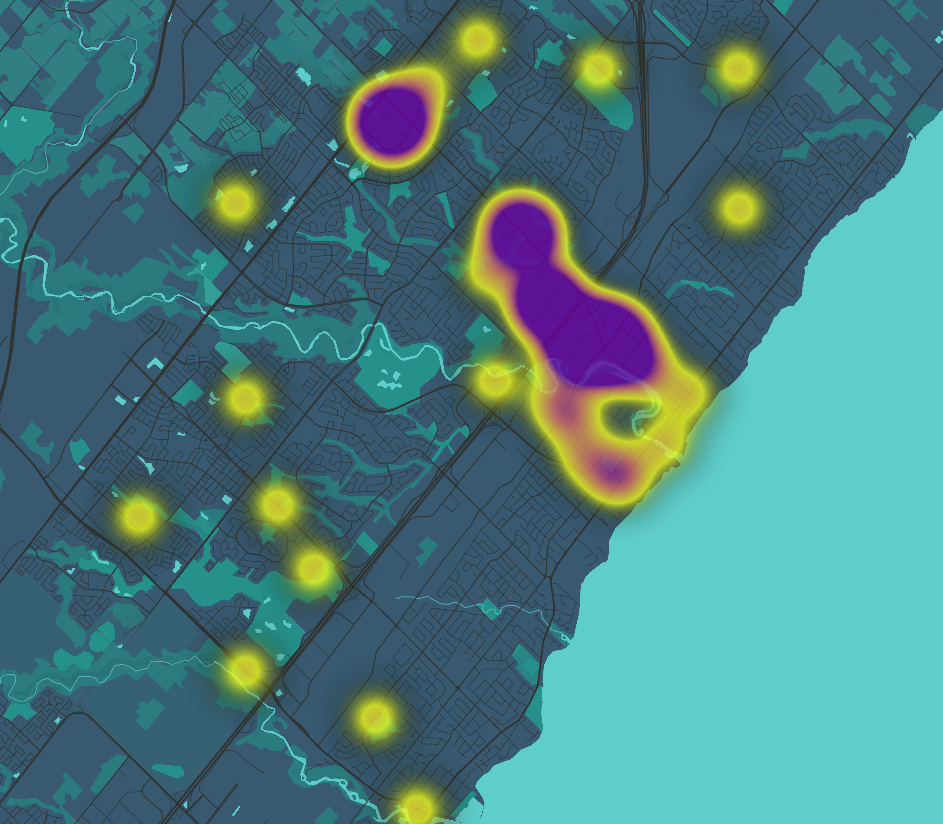Bivariate data tutorial - heatmap of coyote encounters