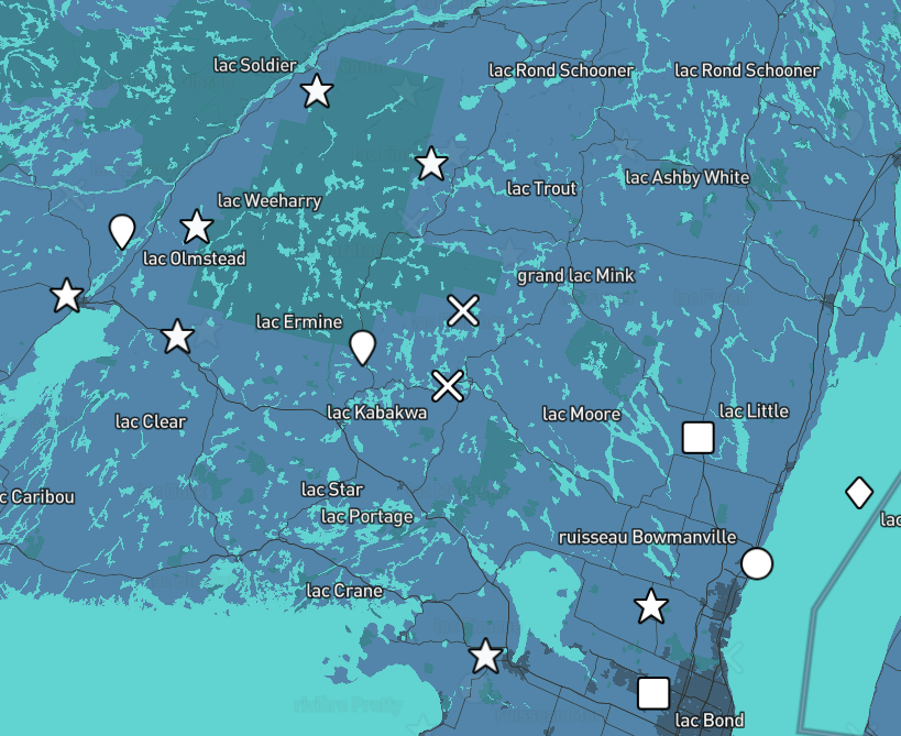 Bivariate data exploration - Fish stocking Data mapping with bigger texts and icons